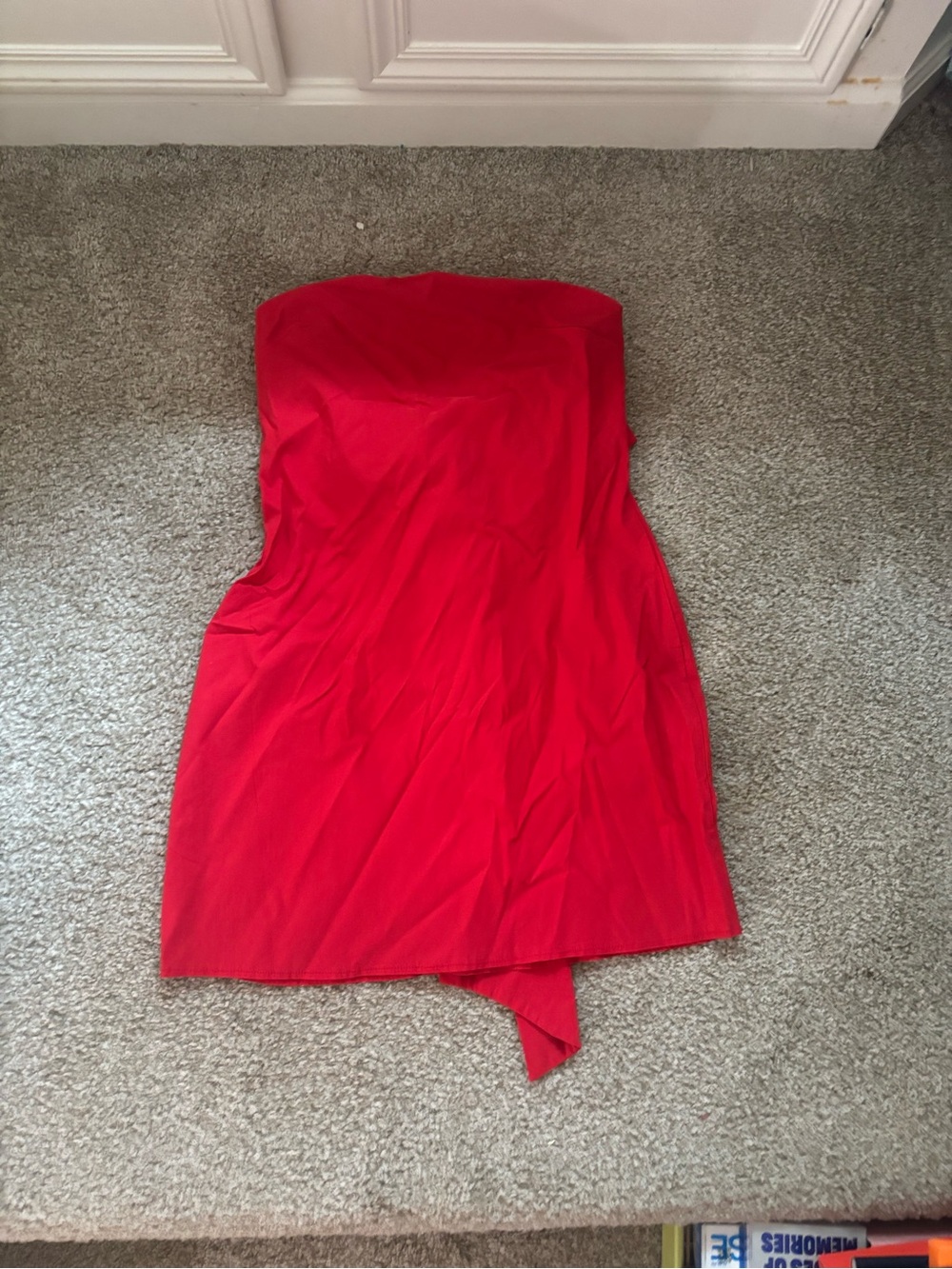 PrettyLittleThing Strapless Red Mini Dress